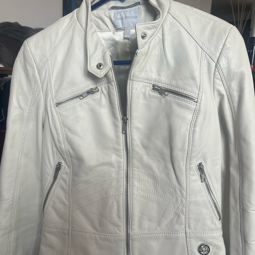 Vegan leather fitted jacket